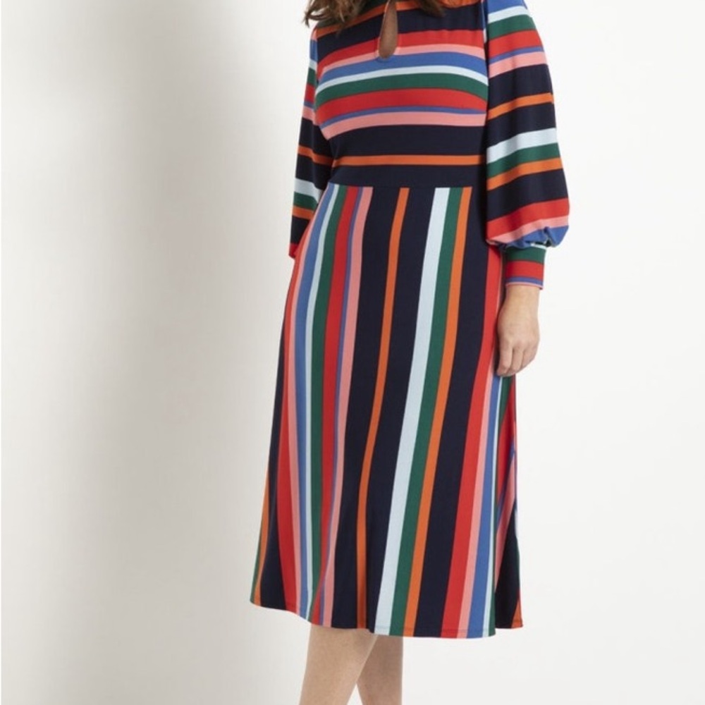 Multicolor Striped Midi Dress. MSRP $109